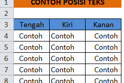Cara Mengatur Posisi Teks Ditengah, Kiri atau Kanan Pada Microsoft Excel